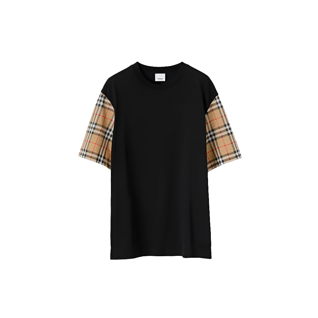 Burberry Check Sleeve Cotton T-shirtPrice undefined Oversized Fit
Black