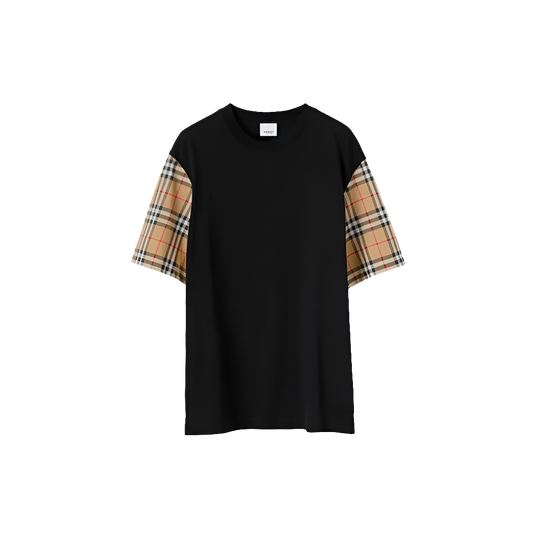 Burberry Check Sleeve Cotton T-shirtPrice undefined Oversized Fit
Black