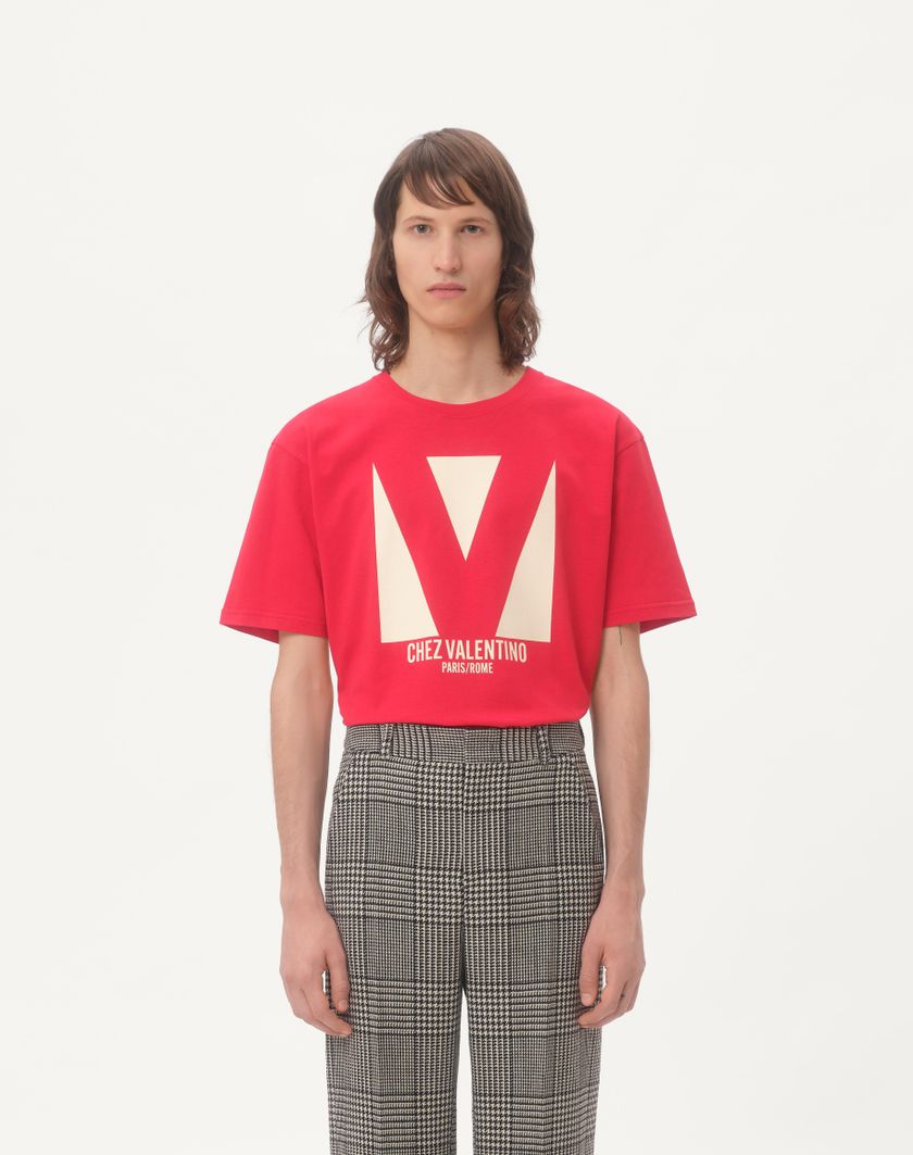 Valentino cotton T-shirt with Chez Valentino print