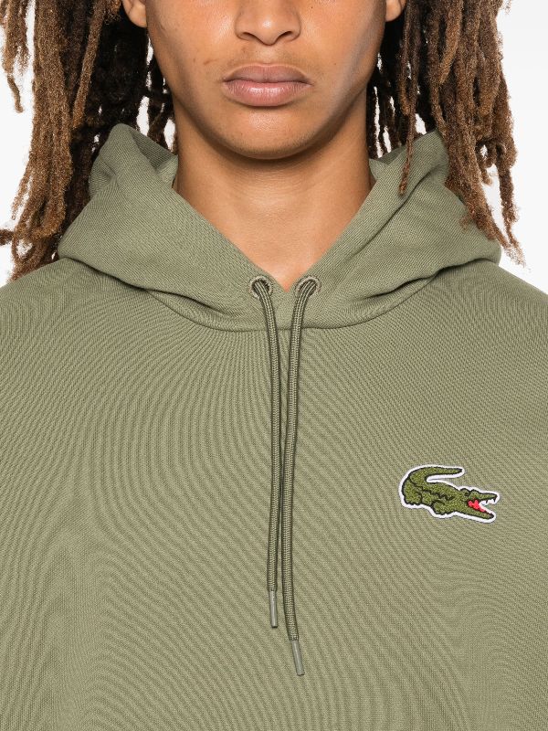 Lacoste chenille logo-patch hoodie