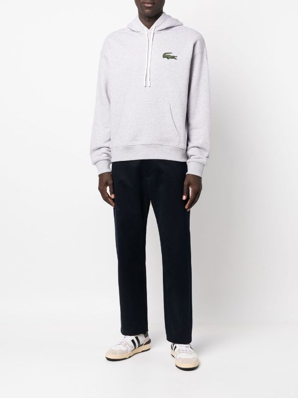 Lacoste logo-patch long-sleeve hoodie