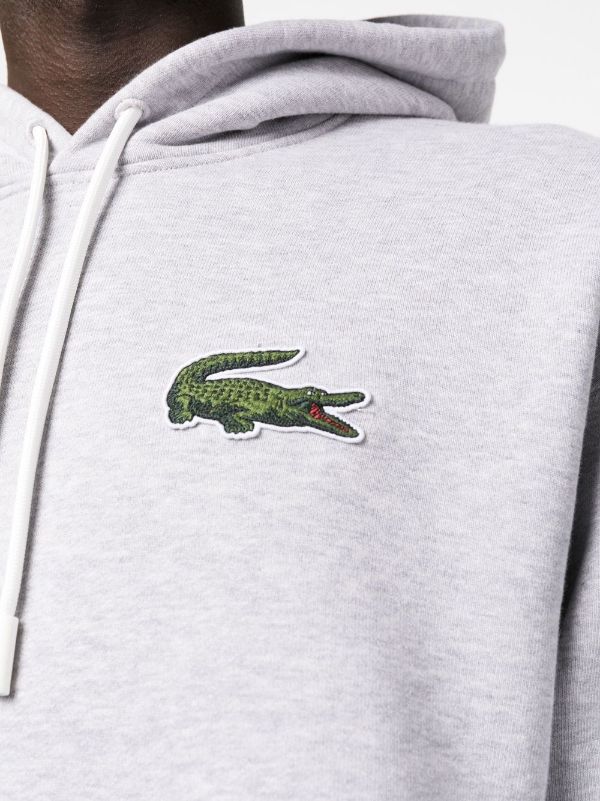 Lacoste logo-patch long-sleeve hoodie