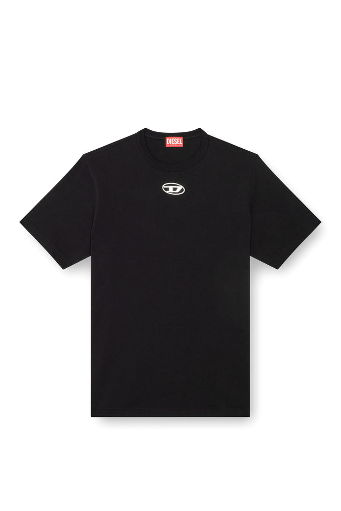 T-shirt with injection moulded logo