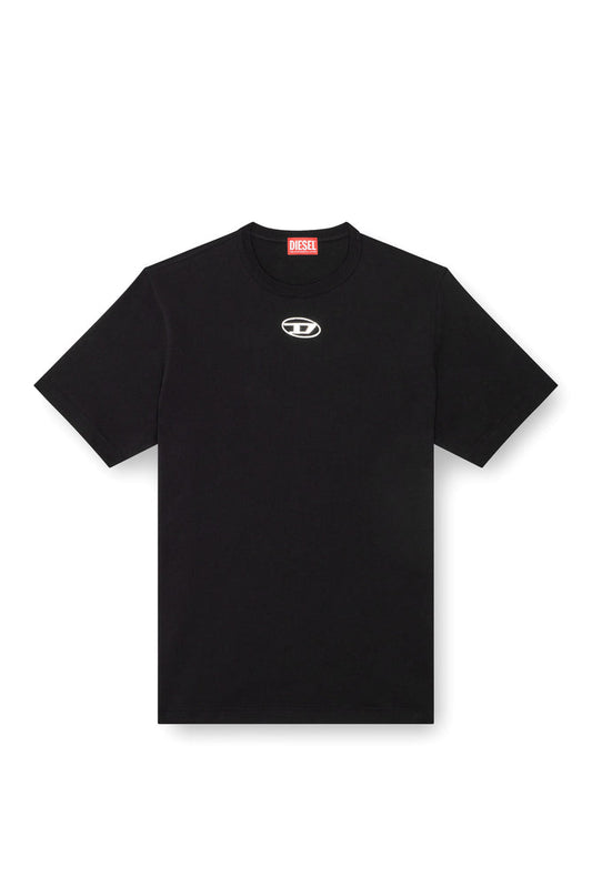 T-shirt with injection moulded logo