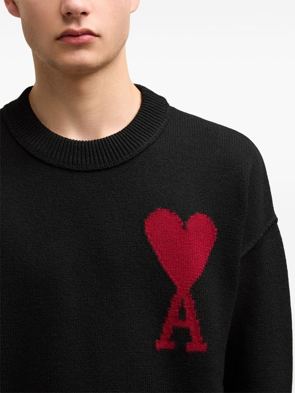 AMI Paris intarsia-knit wool jumper