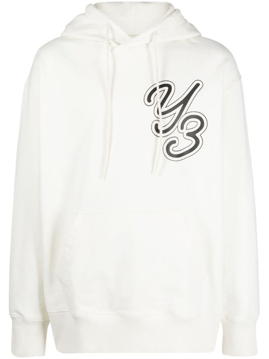 Y-3 logo-print organic cotton hoodie