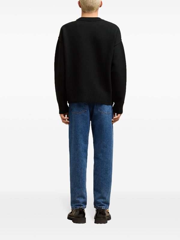 AMI Paris intarsia-knit wool jumper