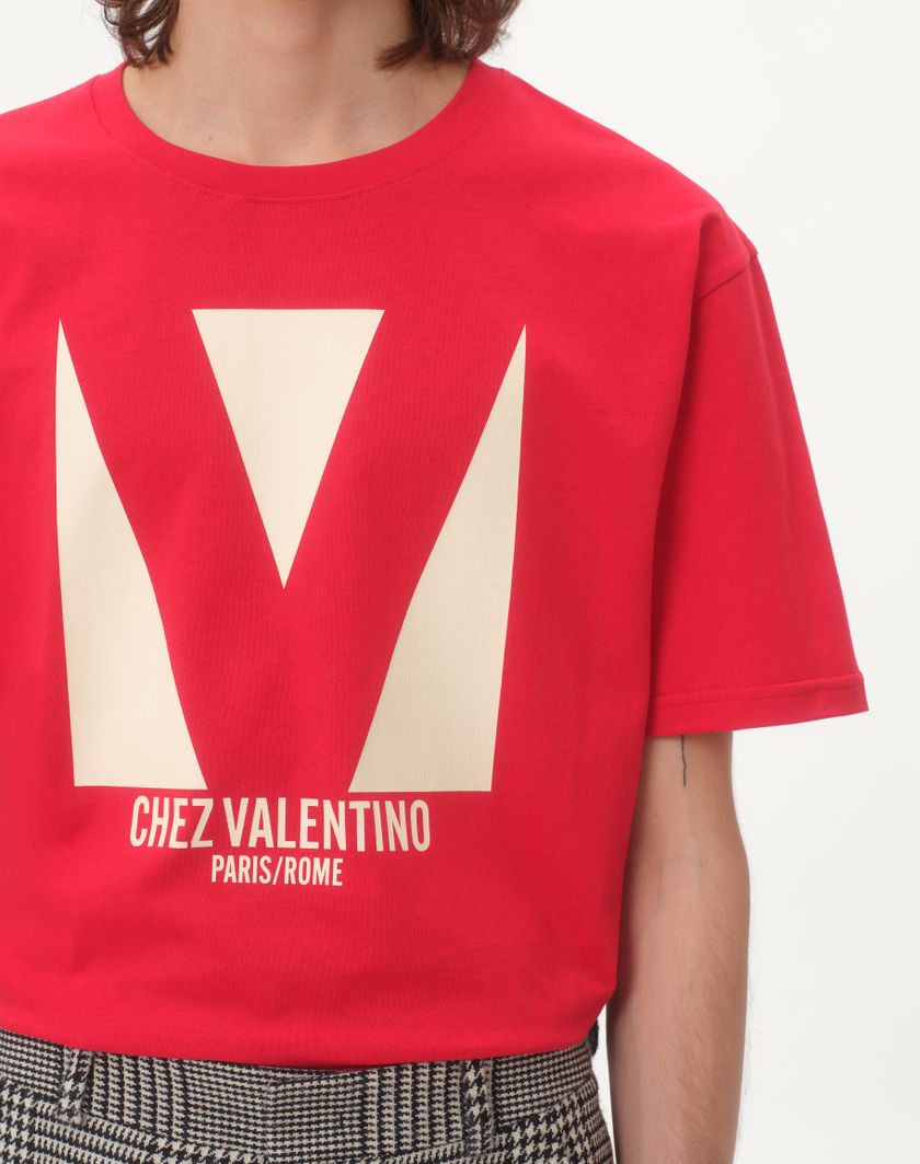 Valentino cotton T-shirt with Chez Valentino print