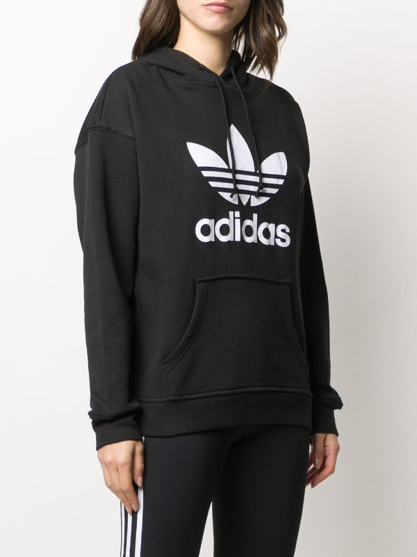 adidas Trefoil logo print hoodie