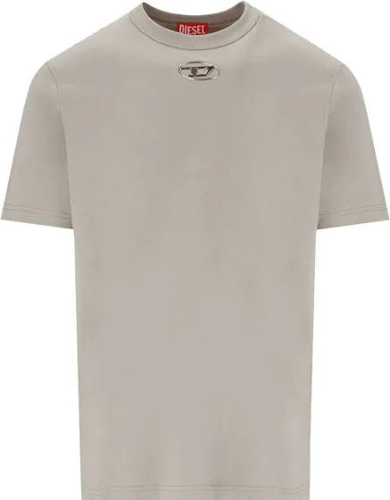 Diesel - T-shirt with injection moulded logo - T-Shirts - Man - Grey