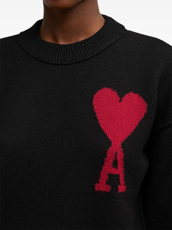 AMI Paris intarsia-knit wool jumper