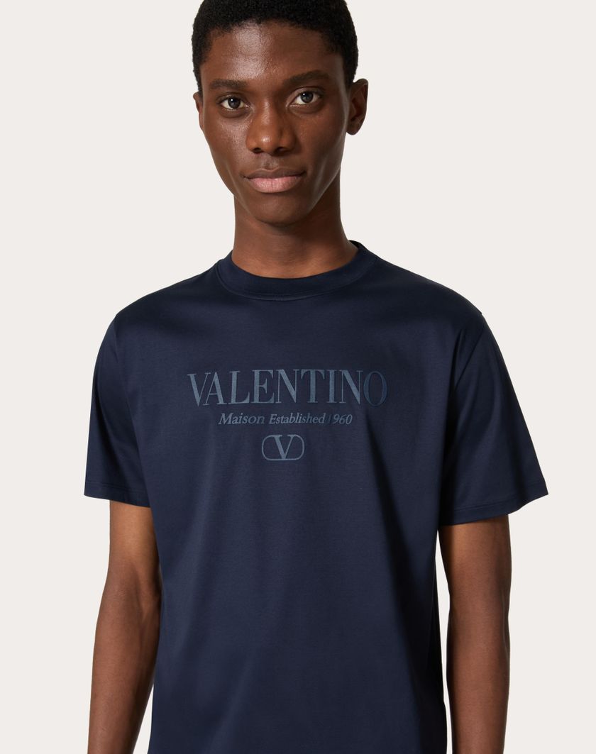 Valentino cotton crewneck t-shirt with Valentino print